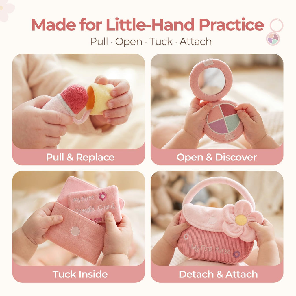 let's make My First Baby Purse, 10 Pcs Sensory Toy for Baby & Toddler Girls