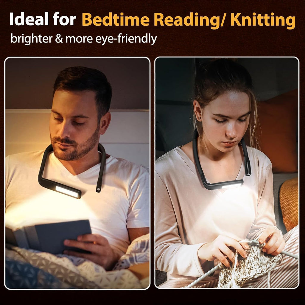 EastPin Reading Light, Rechargeable Neck Light, Stepless Dimming Book Light