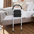 MNIENT Bed Rails for Elderly Adults Safety - ASTM Approved Bed Side Rail for Seniors with Support Leg,Two-side Storage Bag, Non-Slip Bed Assist Cane Guard,Adjustable Bedrails for King,Queen,Full,Twins