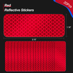 PHIXBEAR 20 Pcs Super Reflection Reflective Stickers, Safety Reflective Tape for Car Bike Mailbox Helmet, Red Tape Outdoor Waterproof 3.15" X 1.18"