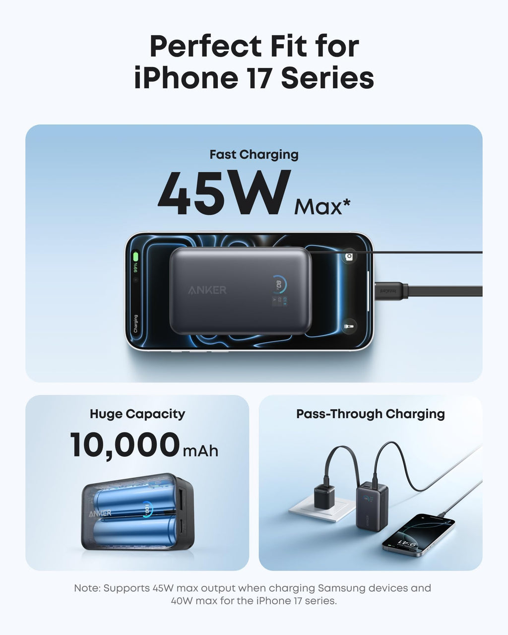 Anker Nano Power Bank, 45W 10,000mAh Portable Charger, iPhone Battery Pack
