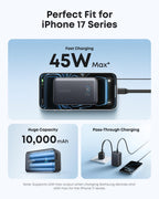 Anker Nano Power Bank, 45W 10,000mAh Portable Charger, iPhone Battery Pack