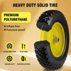 4.80/4.00-8" Tire and Wheel Flat Free 16", Solid Wheelbarrow Tire with 5/8" & 3/4" Bearings 3" Centered Hub, 14"-16" Universal Fit Wheelbarrow Tires for Hand Truck/Garden Trailer/Trolley/Wagon (1)