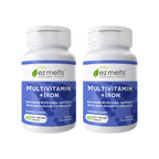 EZ Melts Multivitamin + Iron - Daily Multivitamin for Women & Men - Supports Healthy Energy Levels & Antioxidant Protection - Non-GMO & Vegan - Tropical Cherry - 120 Dissolvable Tablets (60 Servings)