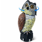 GiftExpress 16" Large Owl Decoy with Rotating Head – Realistic Garden Statue Bird & Squirrel Deterrent, Life-Size Predator Scarecrow for Outdoor Yard & Garden Protection