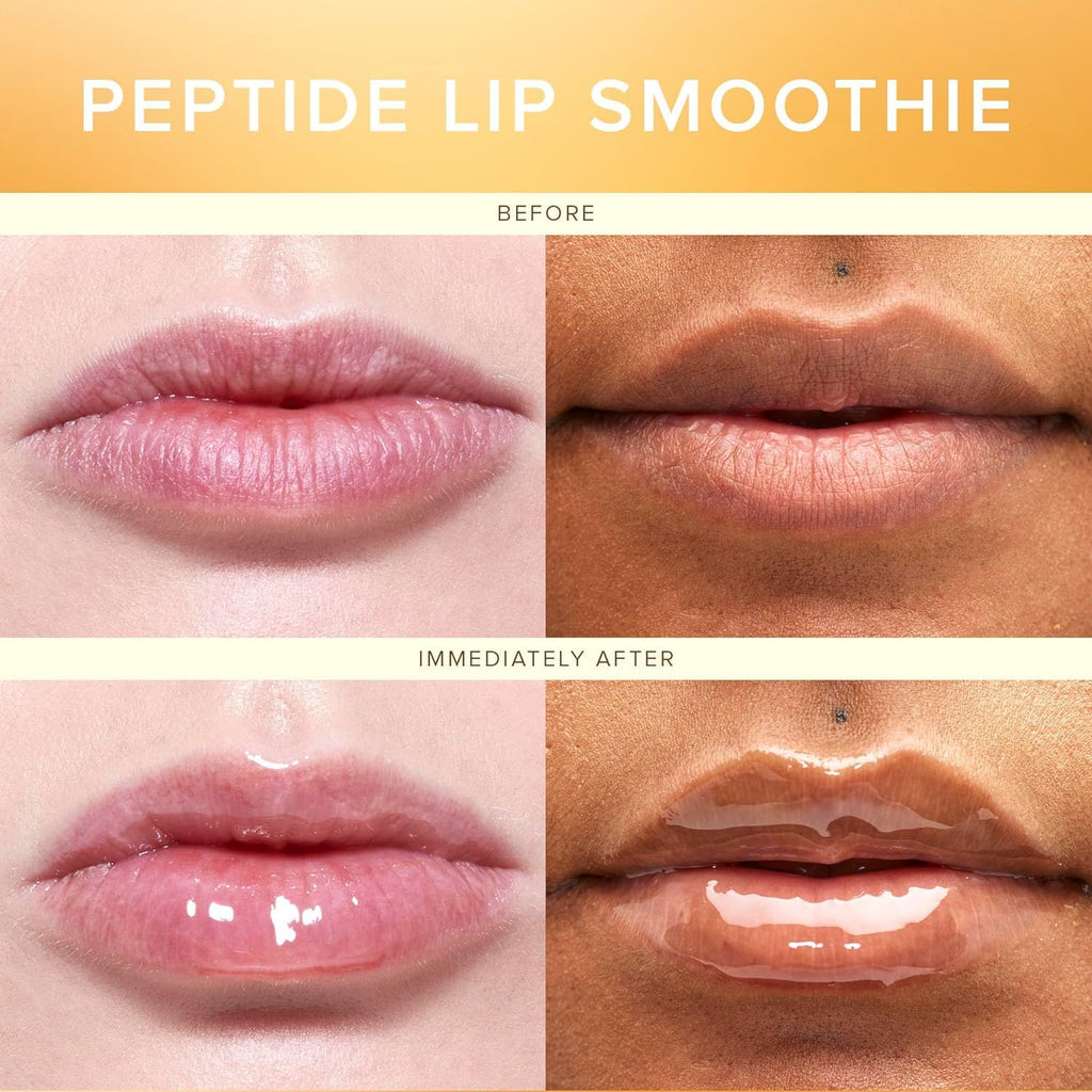 Farmacy Vitamin C + Peptide Hydrating Lip Balm - Lip Smoothie Moisturizing + Plumping Treatment - Smooths Lines with a High-Gloss Finish - Honey Vanilla (10g)