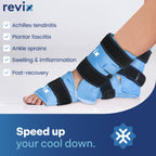 REVIX Foot Ankle Ice Pack Wraps for Discomfort, Reusable Gel Ice Wrap with Cold Compression Therapy, Plantar Fasciitis, Post-Workout Feet Recovery, Soft Plush Lining, 2 Packs