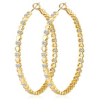 OOOPEL Gold Hoops Earrings for Women Sparkling 14k Gold Plated Rhinestone Hoop Earring for Womens Cubic Zirconia Jewelry Gift Large Hoop Earrings for Women