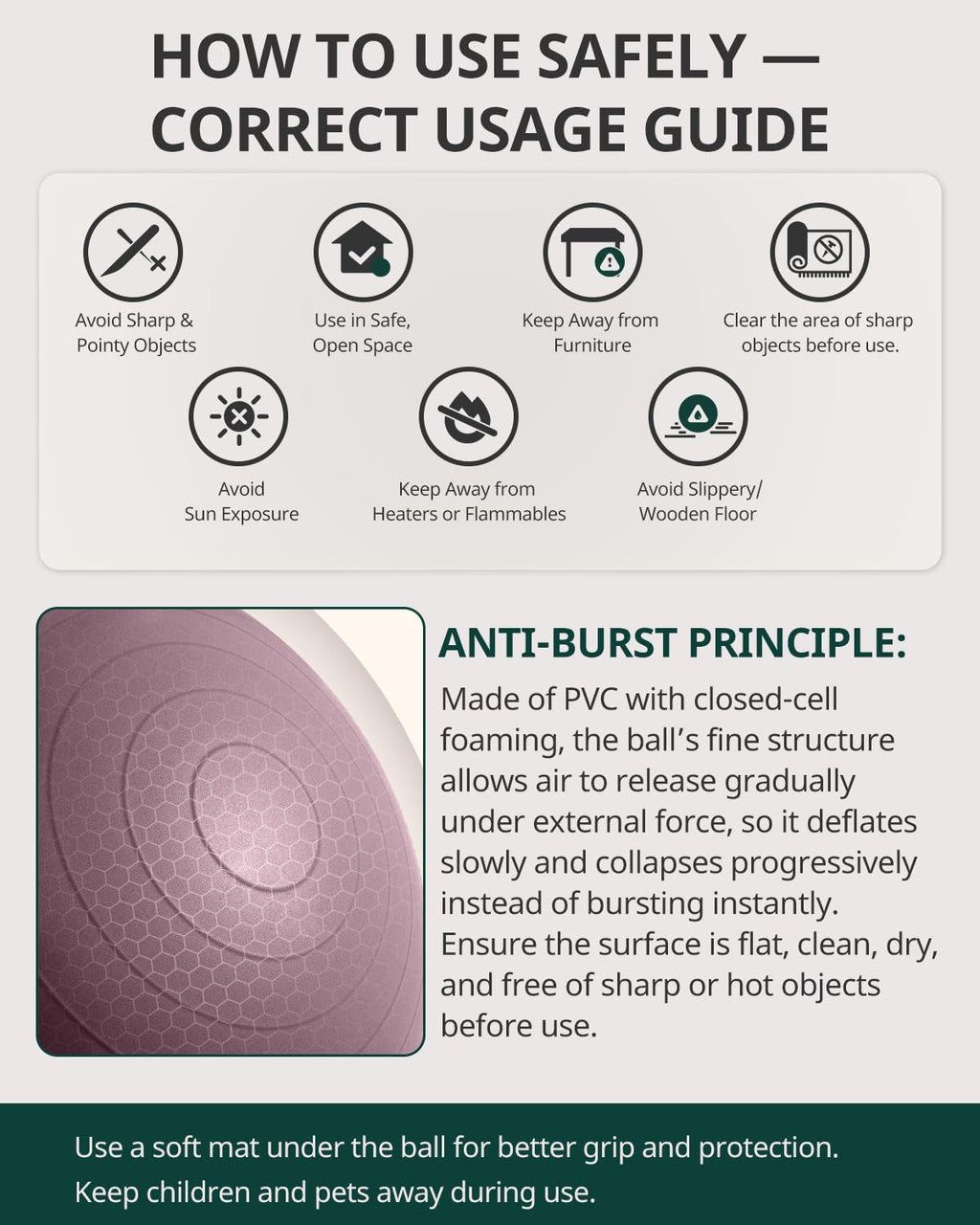 Trideer Exercise Ball Yoga Ball ��� Office Seating & Balance Ball Chair, Stability Ball for Pilates, Physical Therapy,Core Training & Balance Improvement & Stretching