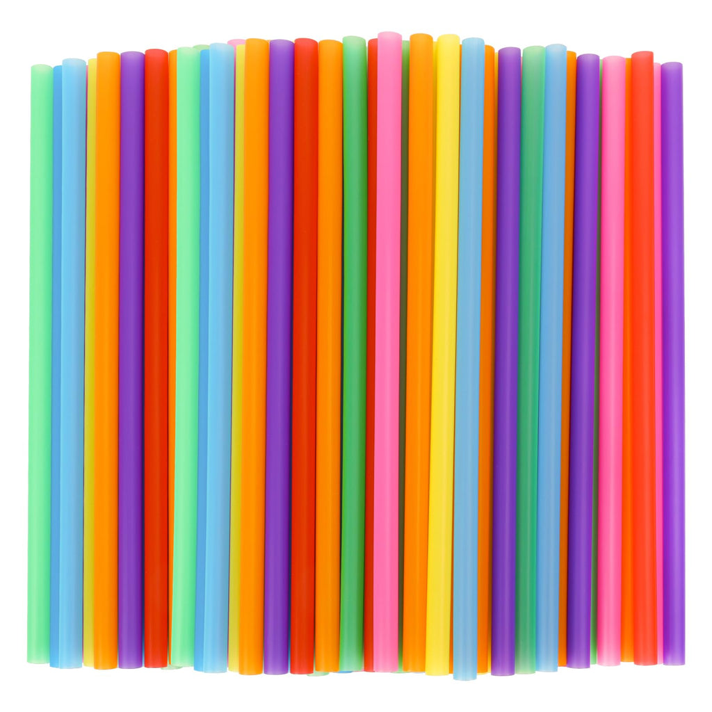Tomnk 300 Pack Smoothie Straws, 10.3 Inches Straws Disposable, Drinking Straws Disposable in Assorted Bright Colors