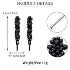 EVER FAITH Austrian Crystal Art Deco Chandelier Long Dangle Earrings Black