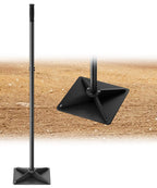 Ansionsol 10" x 10" Heavy Duty Steel Tamper with 44.7 inch Adjustable Handle & Rubber Grip, Thickened Steel Garden Dirt Tamper Tool for Ground & Gravel Leveling, Soil Tamper for Yard, Sand, Driveway