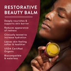 Badger Rose Beauty Balm, 100% Organic Nourishing Treatment For Face, Neck & Hands w/Pure Rose Essential Oil, Intensive Long Lasting Face Moisturizer for Women & Men, 1 oz Glass Jar