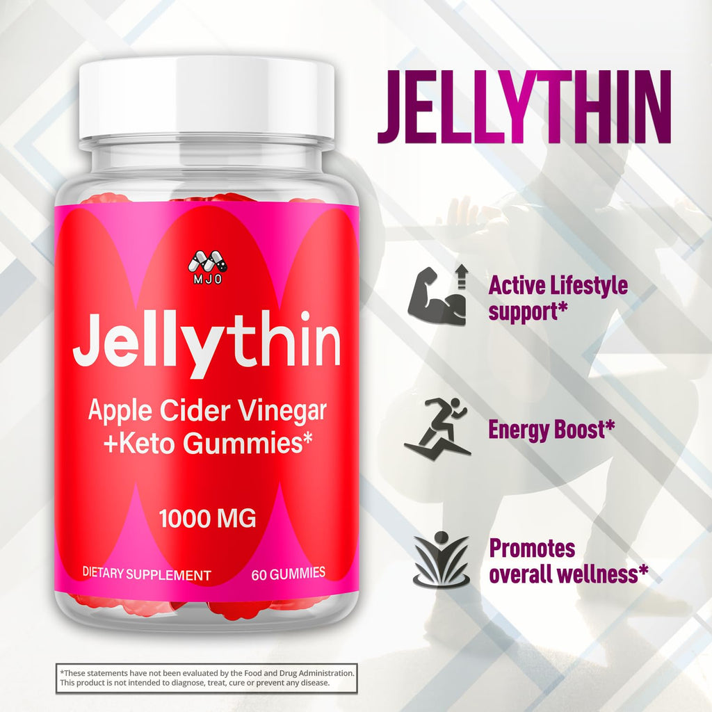 (3 Pack) Jelly Thin Weight Management Gummies, Official Jellythin Gummys with All Natural Ingredients, Advanced Jelly Thin Health and Wellness Support Maximum Strength Multivitamin Blend (180 Gummies)