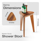 HOLANA Corner Shower Foot Rest - Wooden Showers Stool Seat for Shaving Legs - Small Corner Shower Benches for Inside Shower - Waterproof Bath Step Stools Bench for Bathroom