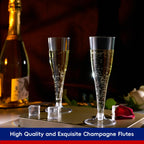 JOLLY CHEF 4.5 oz Plastic Champagne Flutes Disposable Clear 100 Pack