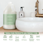 Terra Pure Hotel Hand & Body Wash Soap | Four Gallons | Designed to Refill Soap Dispensers (Set of 4)