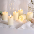Eywamage Ivory Flameless Votive Candles with Timer Batteries Set of 6