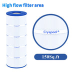 Cryspool® 08050 Filter Compatible with Hayward CCX1500RE(CC 1500 E), X-Stream 150, PXST150, 817-0150n, C-8316, FC-1286, 150 Sq. Ft Pool Filter Cartridge, 1 Pack