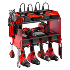 CCCEI Wall Mount Modular Tool Charging Organizer, Red, 1 Pack, 3 Tier.
