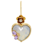 Betsey Johnson Womens Stone Heart Dangle Earrings