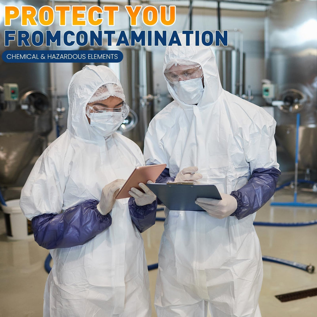 CAREGY 2 Pack/25 Pack Hazmat Suits Disposable Protective Coveralls