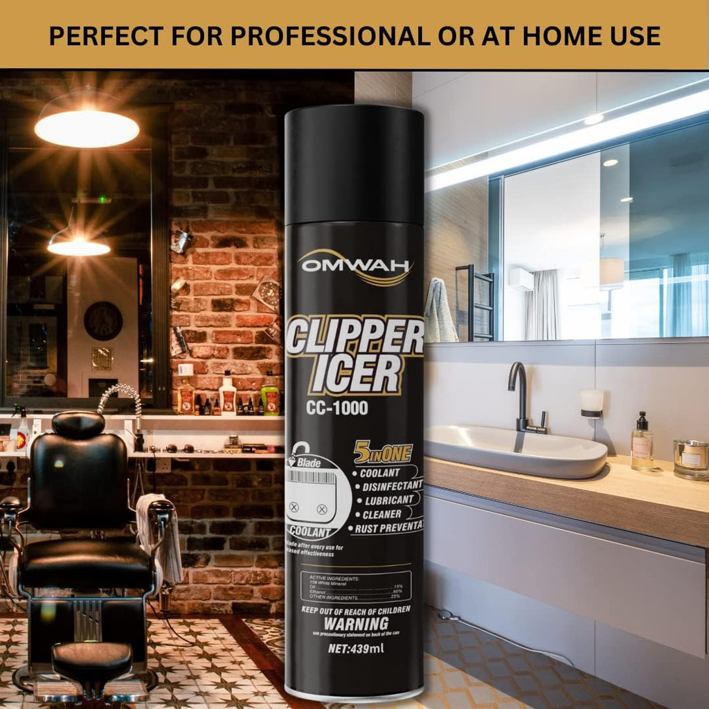 OMWAH 5 in 1 Clipper Icer Blade Cleaner and Lubricant Clipper Spray (3 pack) (15 oz. Can)…