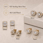 Sterling Silver 14K Gold Plated Celtic Heart Stud Earrings Set for Women