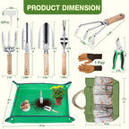 Gardening Tools Set for Women 29Pcs Heavy Duty Garden Hand Tools Set with Floral Tote Bag Rust-Proof Garden Tool Kit Supplies Gardening Esssential Garden Gifts for Mothers Day Mom Beginner