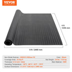 VEVOR Diamond-Plate Rubber Flooring Roll, 3 mm x 4 ft x 8 ft Floor Mat, SBR Rubber Roll, Easy to Clean, for Under Cars, Garage, Industry, Gym, Black