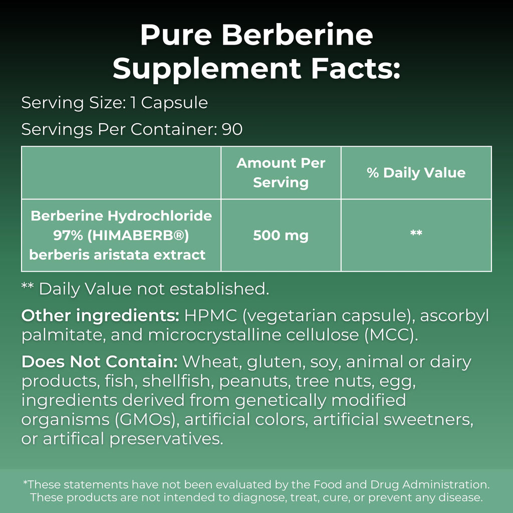 MYOXCIENCE Pure Berberine Himaberb | 500 mg of Berberine HCl per Serving | 90 Servings