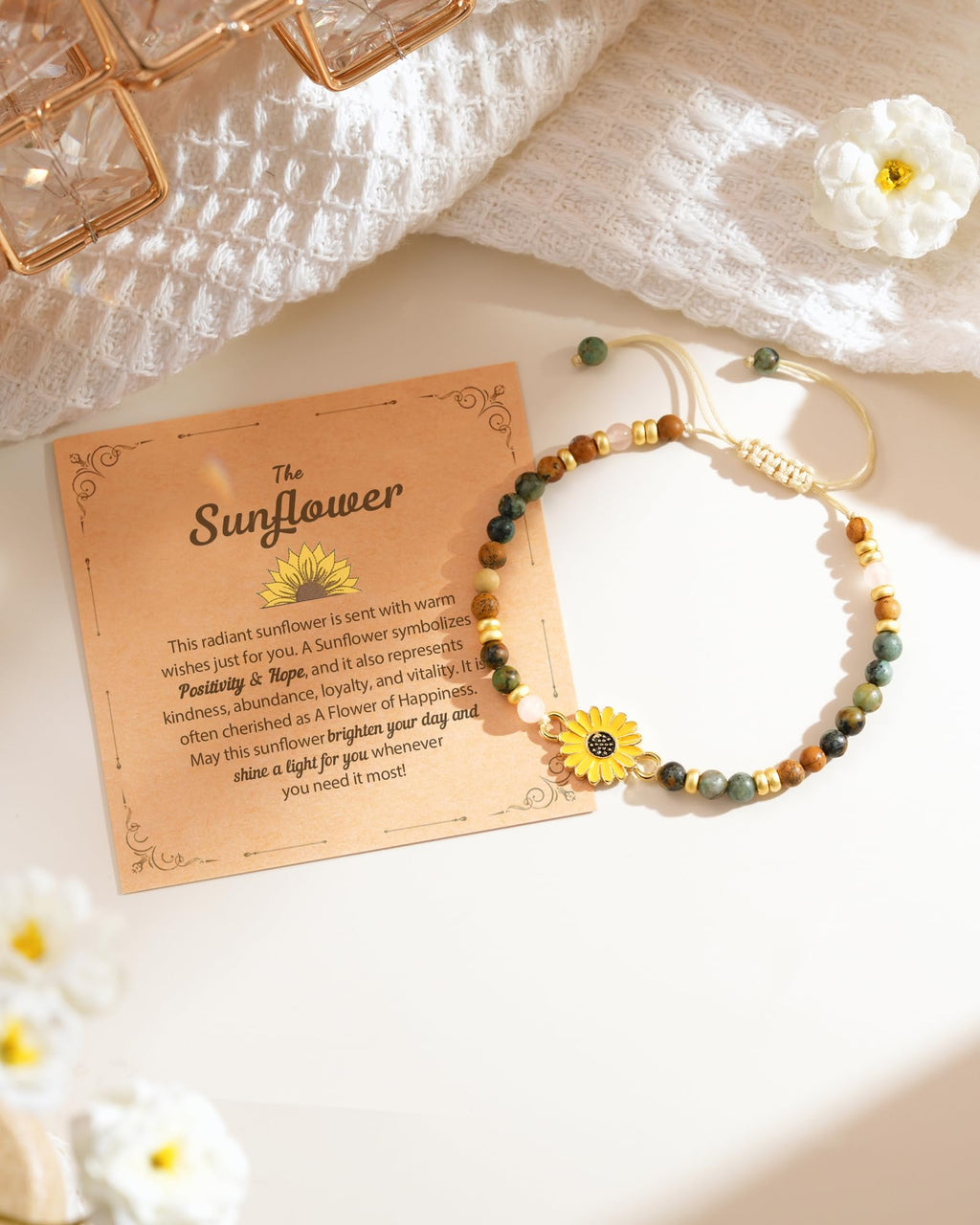 Tarsus Sunflower Gifts for Women, Sunflower Bracelets Jewelry Teen Gifts