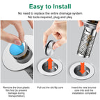 Bathroom Sink Drain Strainer,Universal Pop-Up Sink Stopper Hair Catcher, Anti-Clog Stainless Steel Drain Filter Basket, Removable Sink Drain for Bathroom Sink Stopper (YSilver-2（with Buckle）)