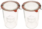WECK 743 Glass Canning Jars with Lids, Sourdough Starter Jar 2 Pack