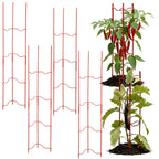Otoolling 4 Pack Tomato Cage for Garden, 6" W x 6" D x 32" H Pepper and Eggplant Garden Stakes Metal Plant Support Sturdy V-Shape Trellis for Climbing Plants Vegetables Flowers Fruits