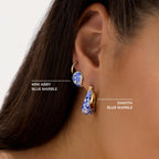 Ana Luisa Sphere Hoop Earring Dakota Styles Womens Earrings - Trendy 14K Gold Plated, Silver Rhodium Plated w/Blue Marble - Mini Huggie Hoop Earrings for Women Hypoallergenic & Tarnish-Free