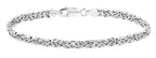 Miabella Italian 925 Sterling Silver or 18K Gold Plated 4mm Byzantine Link Chain Anklet Ankle Bracelet for Women, Made in Italy (sterling silver, Length 10 Inches)