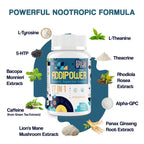 17-in-1 Brain Supplement for Memory and Focus | Nootropic Brain Supplement for Mental Clarity, Concentration, Alertness | Natural Nootropics with Herbal Extracts, Vitamins & Amino Acids (60 Tablets)