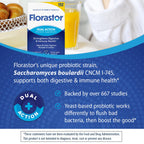 Florastor Probiotics for Digestive and Immune Health, 54 Capsules, Probiotics for Women & Men, Helps Flush Out Bad Bacteria, Boosts The Good with Our Strain Saccharomyces Boulardii, Packaging May Vary