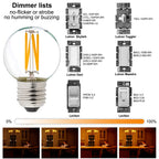 LiteHistory Dimmable g16.5 led Bulb 40W g16 1/2 led Edison Bulb 2700K 4W e26 Globe Light Bulbs for Ceiling Fan,Chandelier,Vanity Light Bulb AC120V 400lm 6Pack
