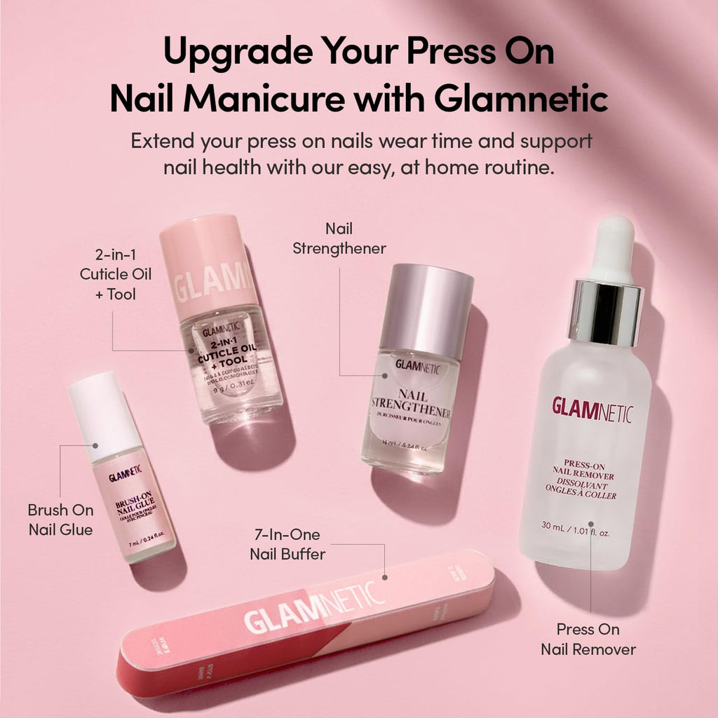 Glamnetic Halloween Press On Nails, Medium Almond, Matte, Red Bottom