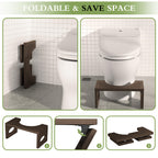 ROMGUAR CRAFT 7 Inch Bamboo Toilet Stool, Foldable Poop Stool, Bathroom Step Stool Squat (Brown)