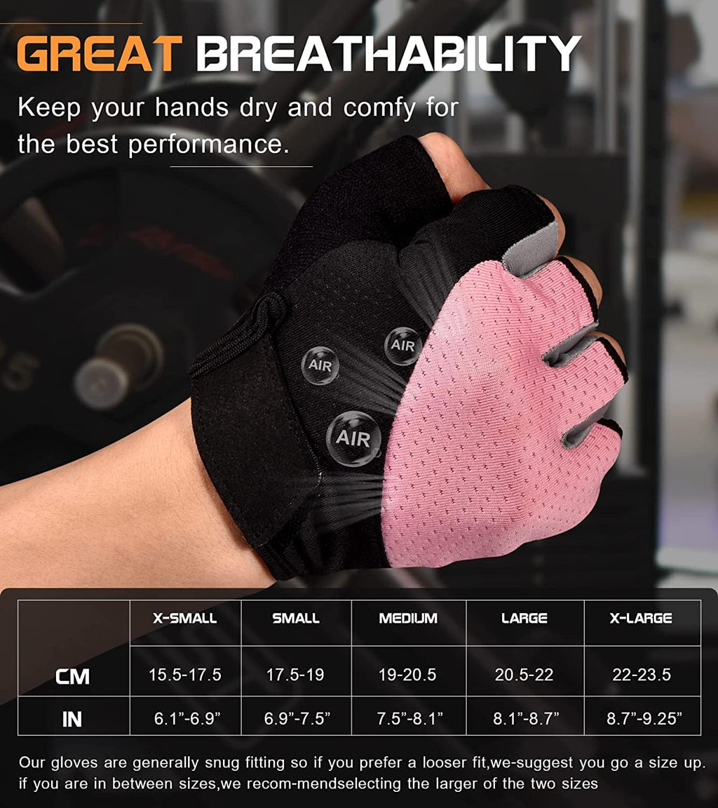 Sunnex Fingerless Gym Gloves for Weightlifting - Lightweight, Breathable Fitness Gloves for Training, Lifting, Cycling, Climbing, Rowing
