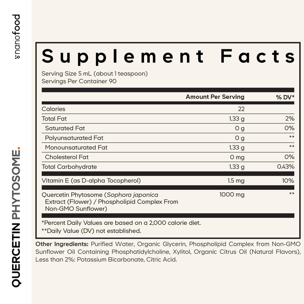 Codeage Liquid Quercetin Phytosome Supplement, Quercetin 1000 mg Dihydrate, 3-Month Supply, Immune Support, Sophora Japonica, Vitamin E, Liposomal Delivery, Vegan, Non-GMO, 15.22 fl oz