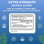 Palmara Health Extra Strength Monolaurin 1,600mg per Serving, 800mg per Capsule