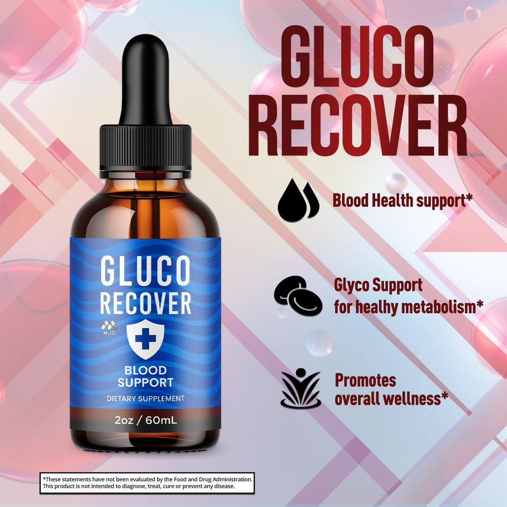 (5 Pack) Gluco Recover Drops, Official GlucoRecover Drops with All Natural Ingredients, Advanced Overall Health and Wellness Vitamin Formula Max Strength Active Lifestyle Multivitamins (150 Servings)