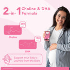 GOJOY NATURALS Prenatal Choline & DHA Gummies - Preconception to Postnatal Gummy Vitamin Supplement for Pregnant Women - Sweetened with Monk Fruit - 3rd Party Tested - Non GMO, Gluten Free, Vegan