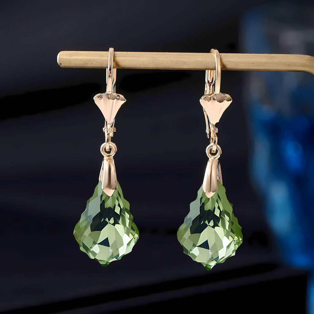 EVEVIC Austrian Crystal Baroque Drop Leverback Earrings for Women