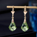 EVEVIC Austrian Crystal Baroque Drop Leverback Earrings for Women