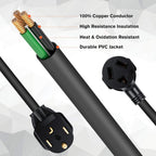 WELLUCK 1.5FT 3 Prong to 4 Prong Dryer Adapter, 3 to 4 Prong Dryer Plug Adapter, 4 Prone Dryer Outlet Adapter, 14-30P Male to 10-30R Female Receptacle for Old Clothes Dryer Converter, 30A, 250V
